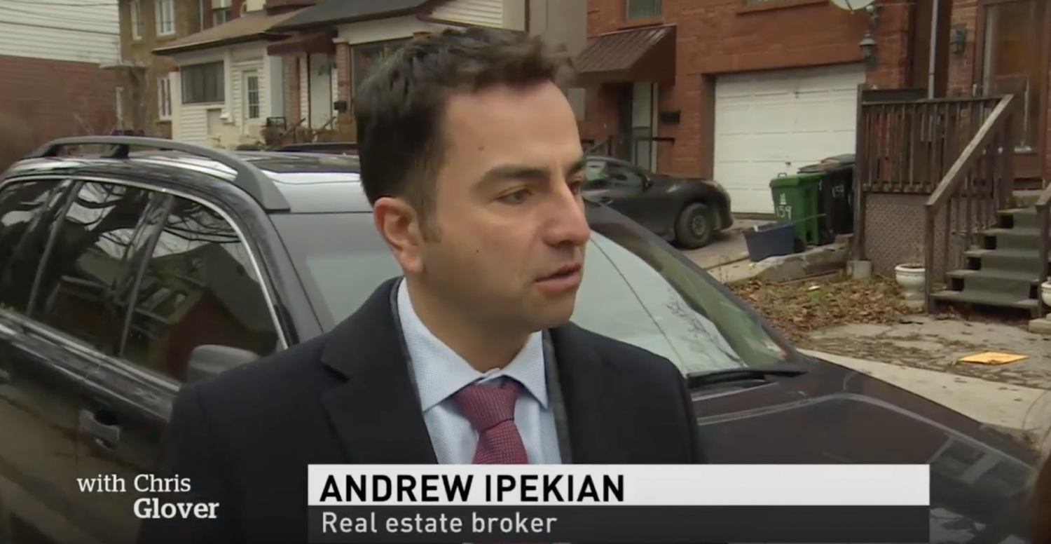On Thursday December 27, 2018 Andrew was featured on CBC’s 6pm nightly news discussing the $3M Riverdale house that stalls on market