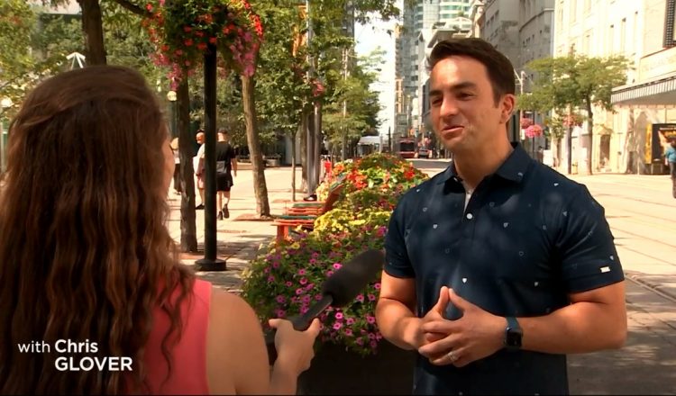 Andrew discussing millennials views on the market with CBC news